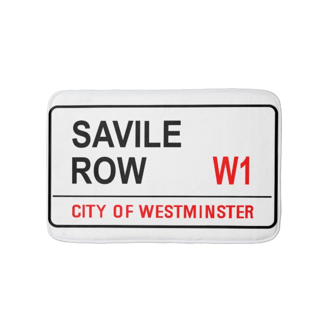 Savile Row Road Sign Bath Mat (Front)