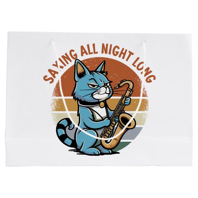Saving All Night Long - For Saxophone players Large Gift Bag (Back)