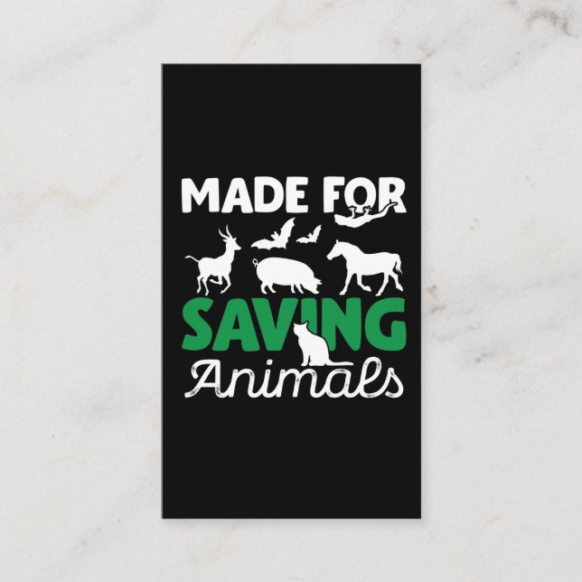 Saving Animals Rescue Veterinary Veterinarian Business Card (Front)