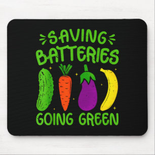 Saving Batteries Going Green Funny Inappropriate H Mouse Mat