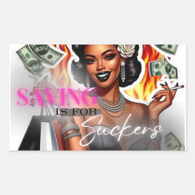 "Saving is for Suckers" Credit Debit Card Stickers (Front)