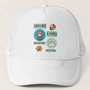 Saving Lives One Paw At A Time – Vet Animal Design Trucker Hat