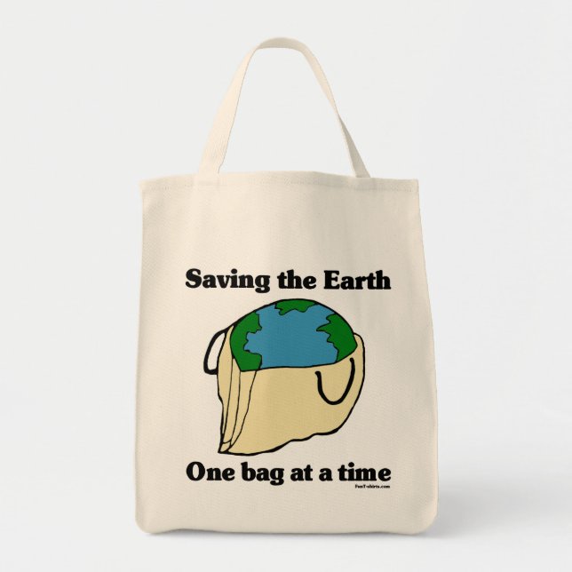 Saving the Earth Organic Tote Bag (Front)
