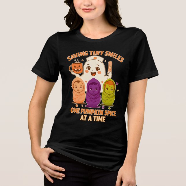Saving Tiny Smiles — Paediatrics Nurse Halloween Tri-Blend Shirt (Front)