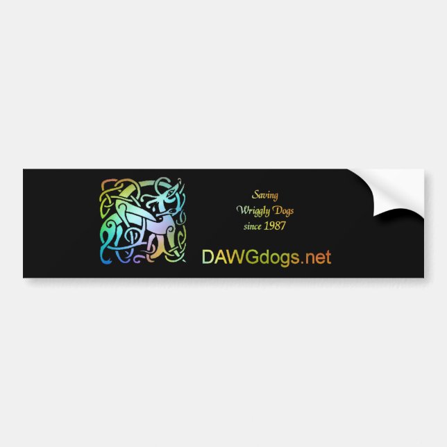 Saving wriggly dogs bumper sticker (Front)
