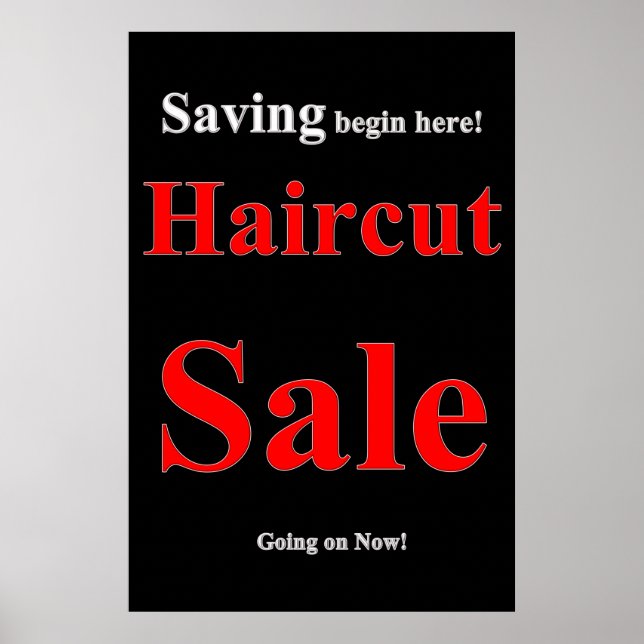 Savings Haircut Sale Beauty Salon Poster (Front)