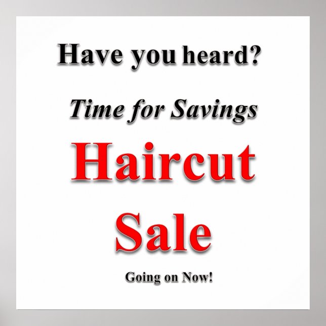 Savings Haircut Sale Poster Matte (Front)