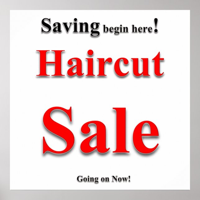 Savings Haircut Sale Poster Matte (Front)