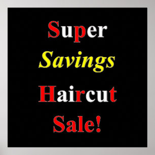 Savings Haircut Sale Poster Matte