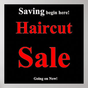 Savings Haircut Sale Poster Matte