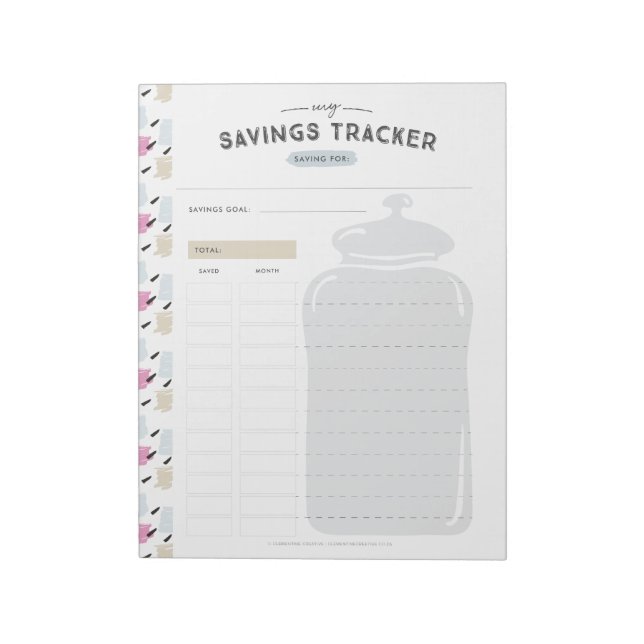 Savings Jar Tracker Notepad (Rotated)