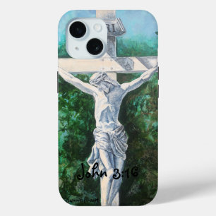 Savior Christian John 3:16 Original Art work iPhone 15 Case