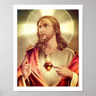 Savior Eyes Raised Toward Heaven Poster