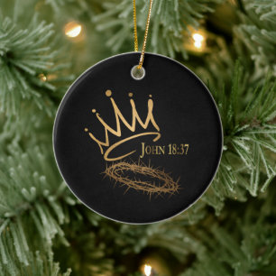 SAVIOR KING Elegant Black/Gold Christmas Ceramic Tree Decoration