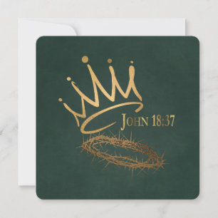 SAVIOR KING Elegant Green Christian Christmas  Card