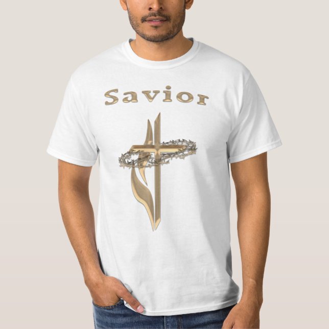 Saviour Christian cross t-shirts (Front)