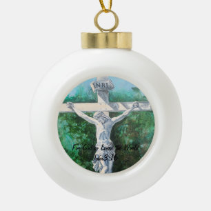 Saviour Christmas Easter Baptism holy week Ceramic Ball Christmas Ornament