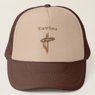 Saviour gold cross trucker hat