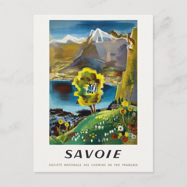 Savoie France Vintage Poster 1946 Postcard (Front)