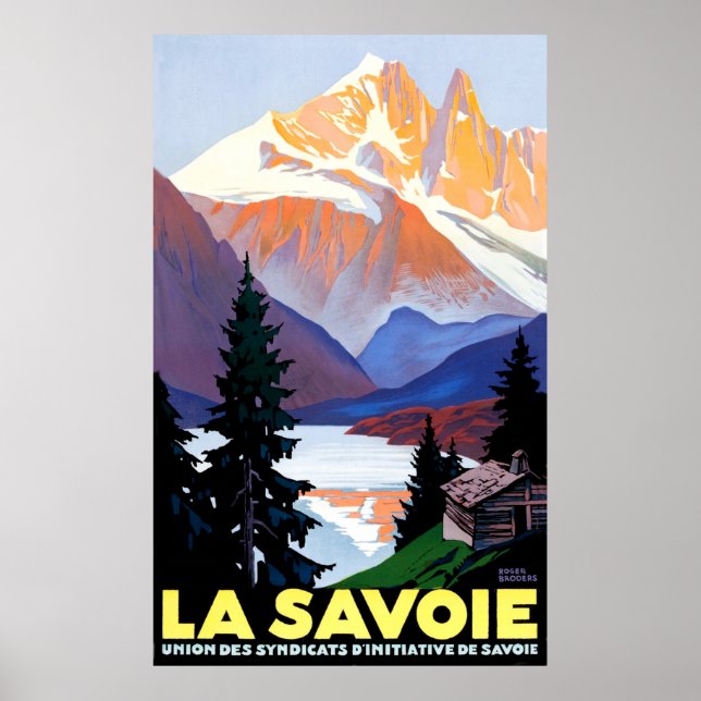 Savoie, French Alps, Mountain, Vintage travel Poster (Front)