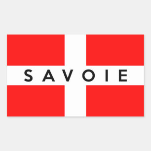 savoie province flag france french text name rectangular sticker
