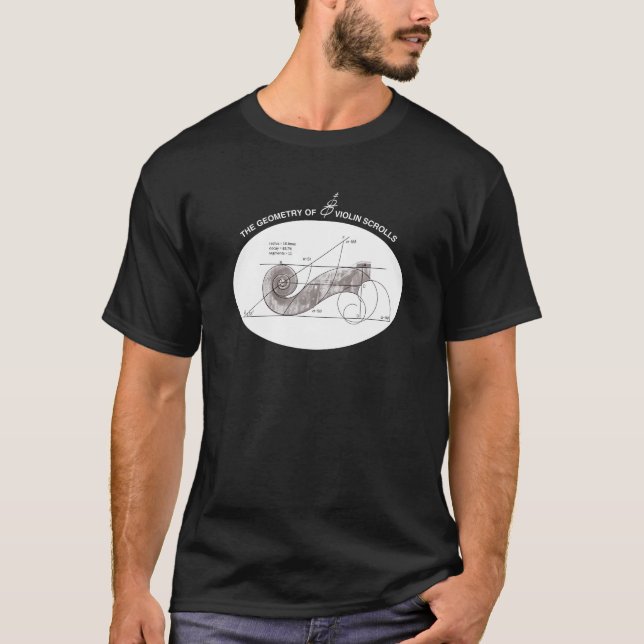Savoir Faire Violin Scrolls Dark T-Shirt (Front)