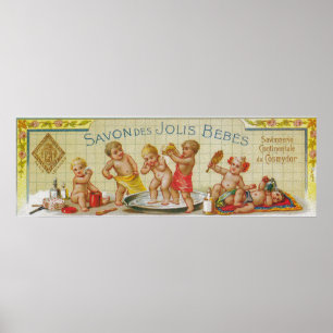 Savon Des Jolis Bebes Soap LabelParis, France Poster