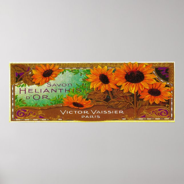 Savon Helianthis D Or Soap LabelParis, France Poster (Front)