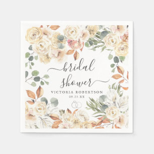 Savory Rustic Floral Bridal Shower Personalised Napkin