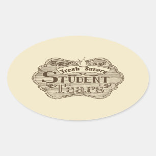 Savory Student Tears Hand Drawn Chalkboard Oval Sticker