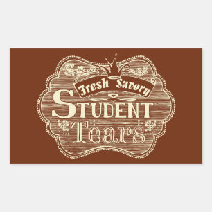 Savory Student Tears Hand Drawn Chalkboard Rectangular Sticker