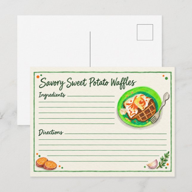 Savory Sweet Potato Waffle Post Card (Front/Back)