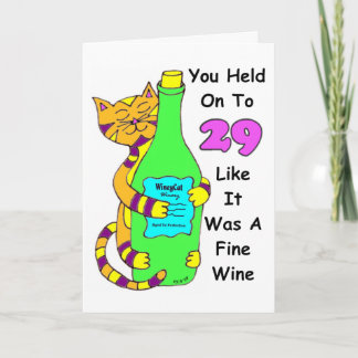 Savour 30 Winey Cat Birthday Card