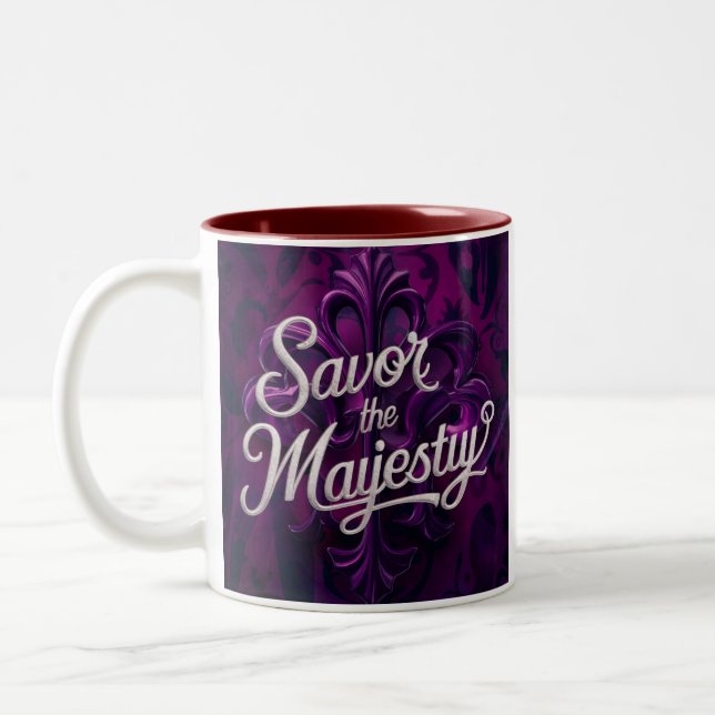 "Savour the Majesty" Two-Tone Coffee Mug (Left)