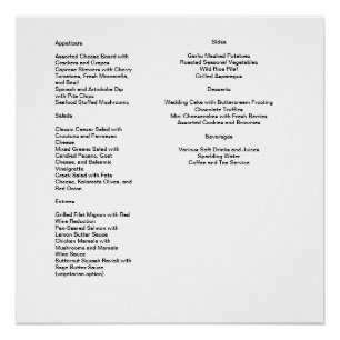 Savour the Moment: Our Wedding Day Menu Poster