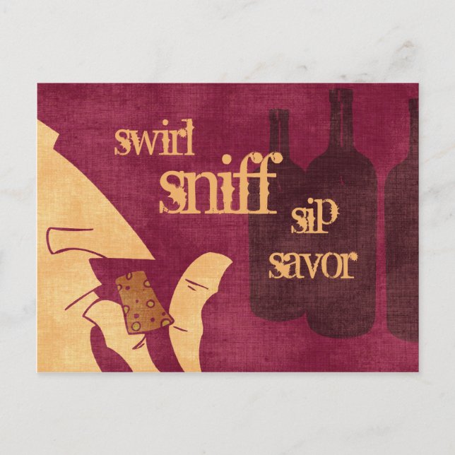 Savouring Wine Postcard (Front)
