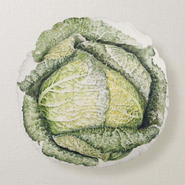 Savoy Cabbage Round Cushion (Front)