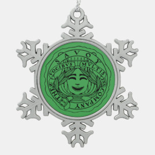 Savoy green Snowflake ornament