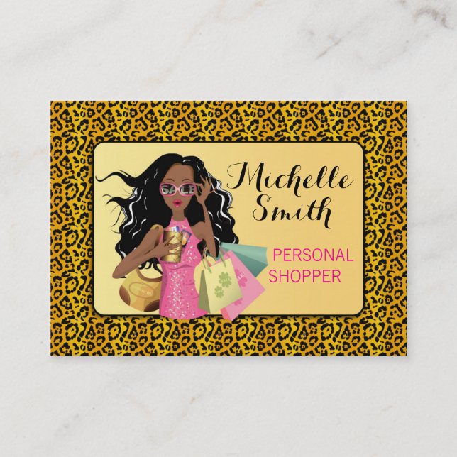 Savvy Shopper African American Business Card (Front)