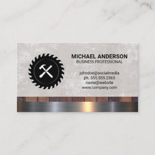 Saw and Hammer Logo Business Card