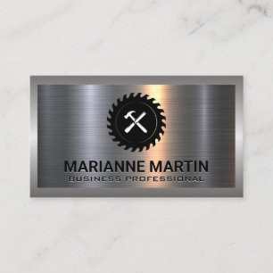 Saw and Hammer   Metallic Business Card