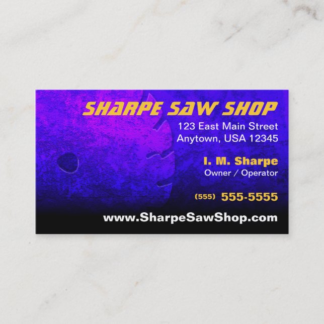 Saw Shop Business Card (Front)