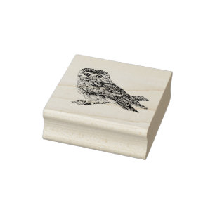 Saw Whet Owl Rubber Stamp