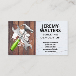 Saw   Wrench   Hammer   Wood and Stucco Business Card
