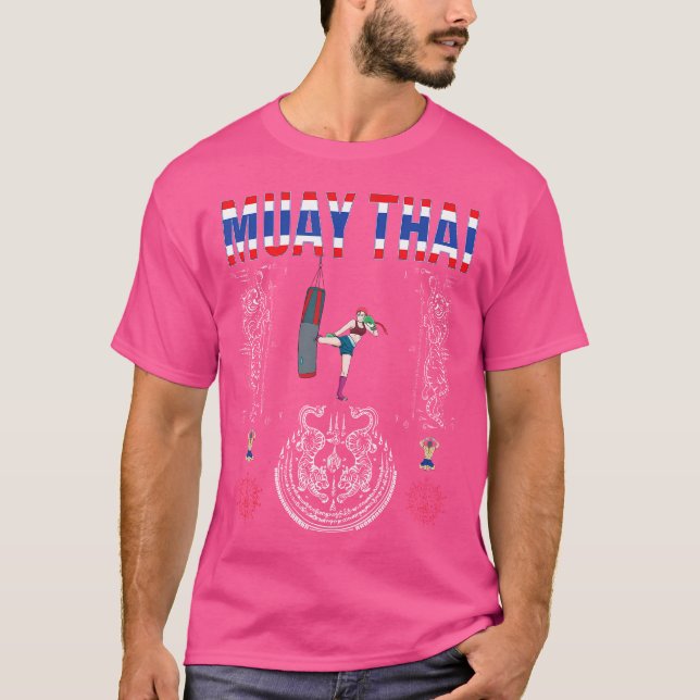 Sawadee Thai Traditional Sak Yant Thai Twin Tiger  T-Shirt (Front)