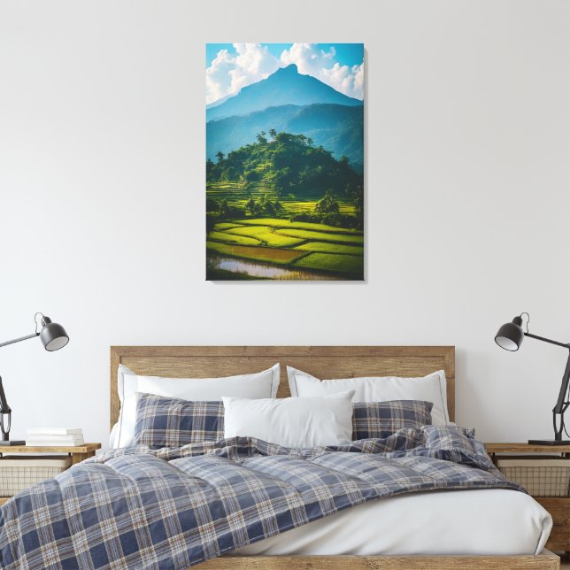Sawah di Kaki Gunung Canvas Print (Insitu(Bedroom))