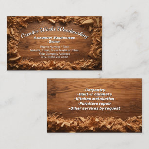 Sawdust Carpentry Woodworking Construction Business Card