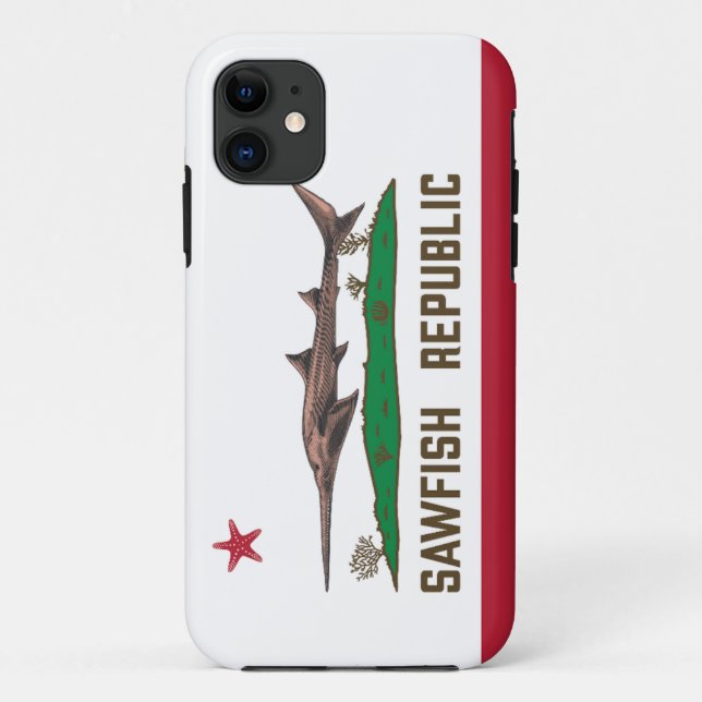 Sawfish Republic Ray Flag Carpenter Shark Case-Mate iPhone Case (Back)