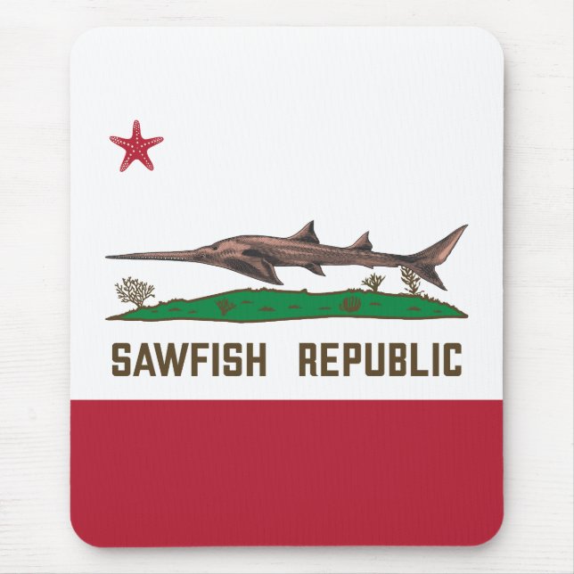 Sawfish Republic Ray Flag Carpenter Shark Mouse Mat (Front)