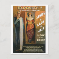 Sawing A Lady In Half ~ Magician Vintage Magic Act